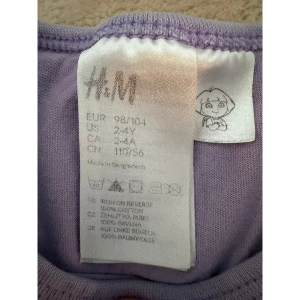 HM Dora the Explorer Purple Graphic T-Shirt Dress Kids Boots Nickelodeon
